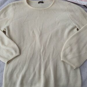 J McLaughlin cashmere sweater size, large ivory, bell sleeves